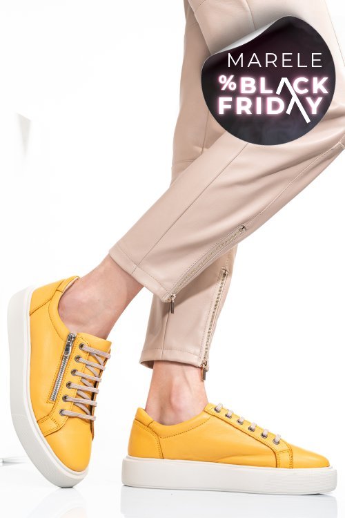 Pantofi galbeni piele naturala 2s7741607np