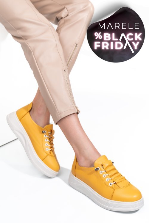 Pantofi sport galbeni piele naturala 2s7731683np