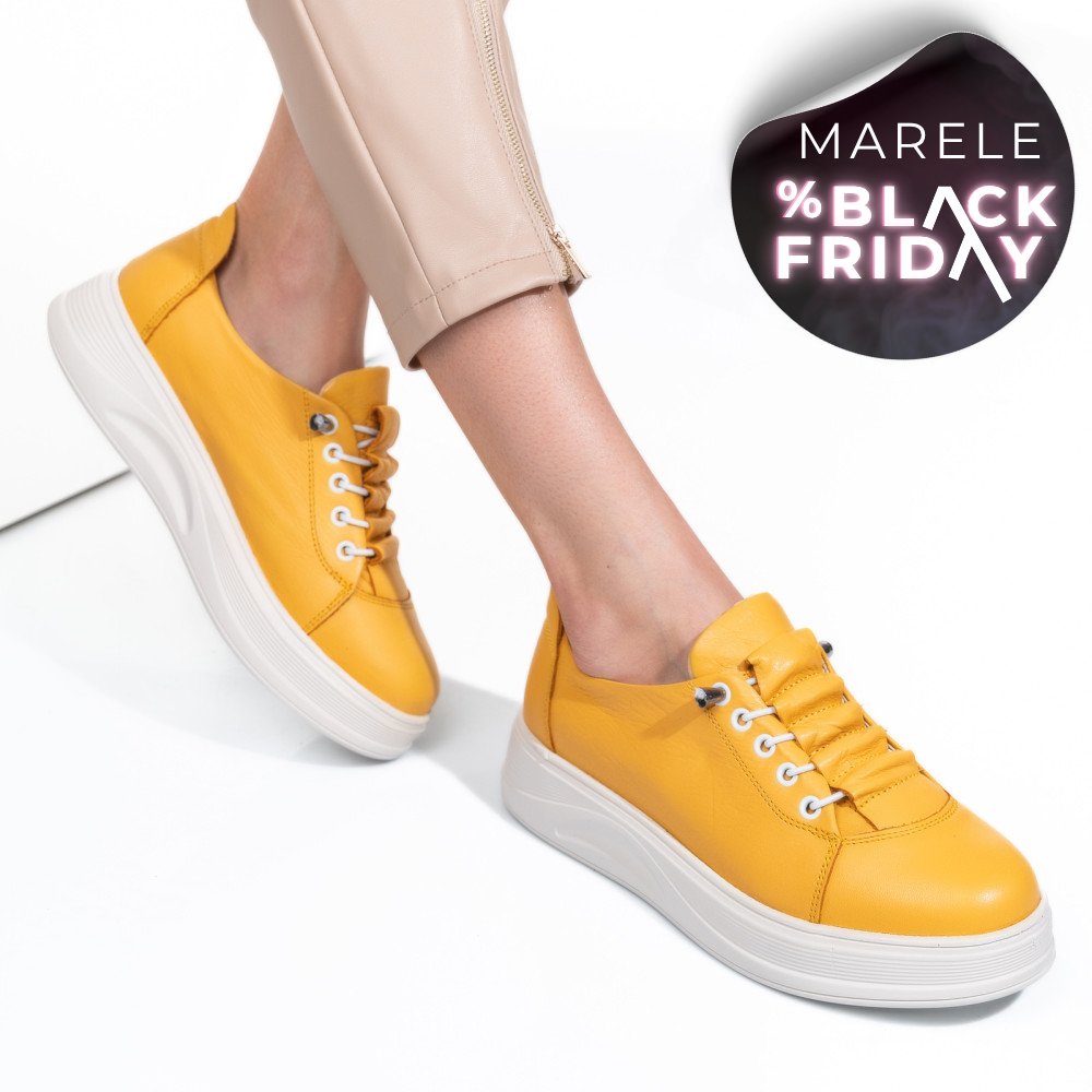 PANTOFI SPORT GALBENI PIELE NATURALA 2S7731683NP