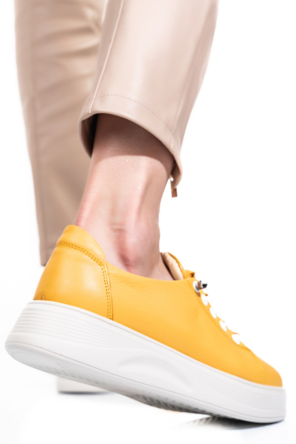 PANTOFI SPORT GALBENI PIELE NATURALA 2S7731683NP