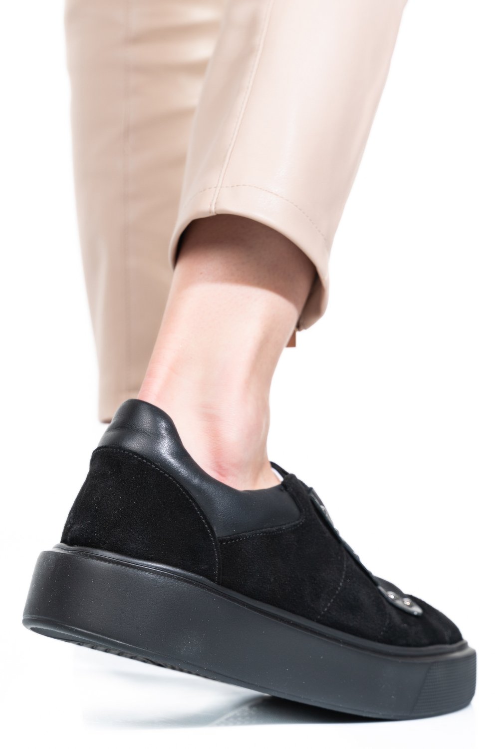 PANTOFI SPORT NEGRI PIELE NATURALA INTOARSA 2S7741609SP