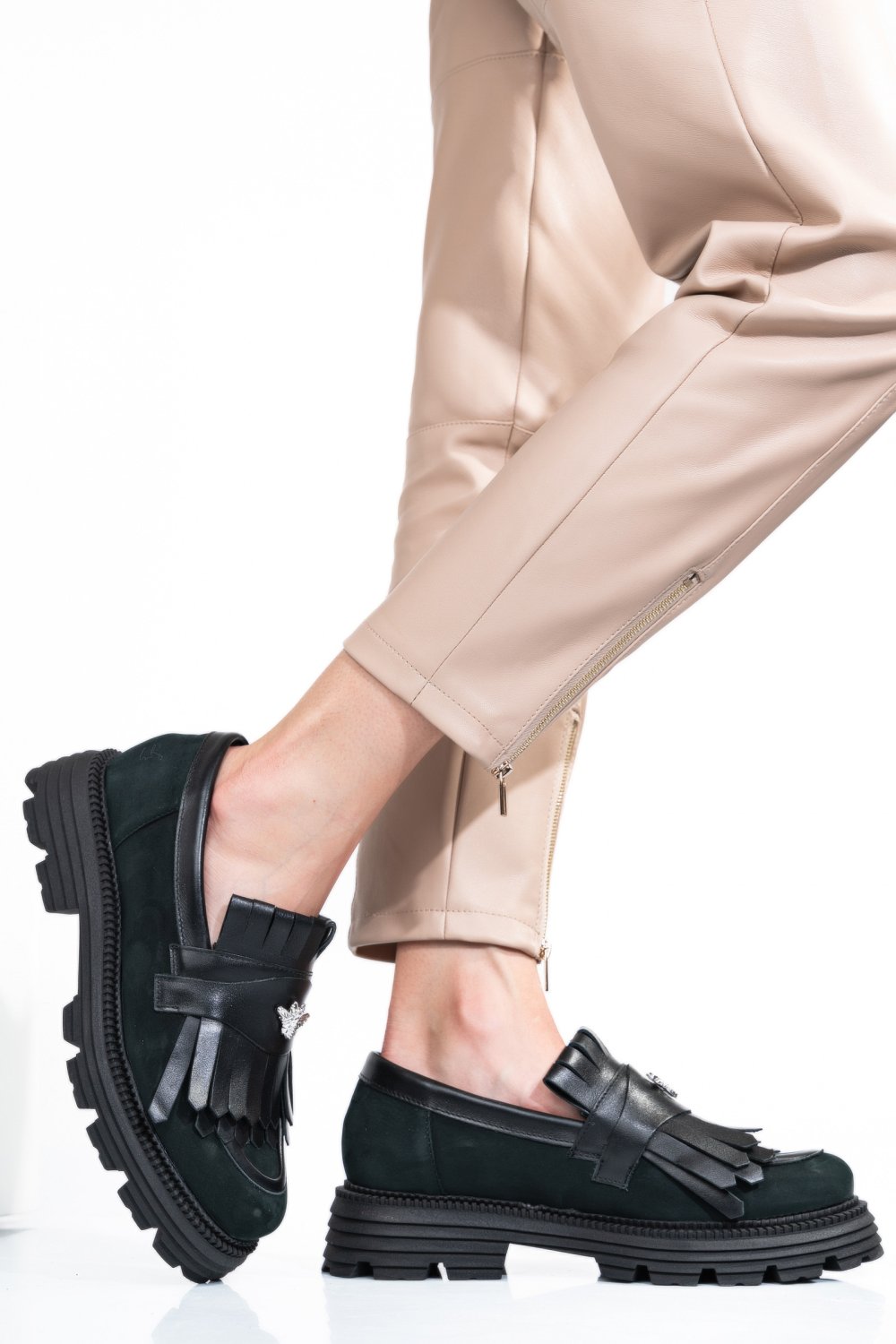 MOCASINI DAMA PIELE NATURALA NEGRI NABUK 3S7795