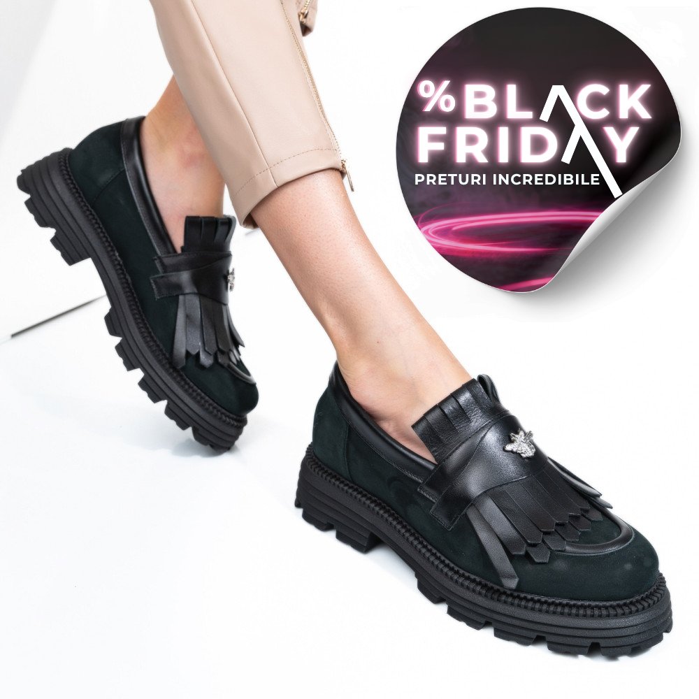 MOCASINI DAMA PIELE NATURALA NEGRI NABUK 3S7795