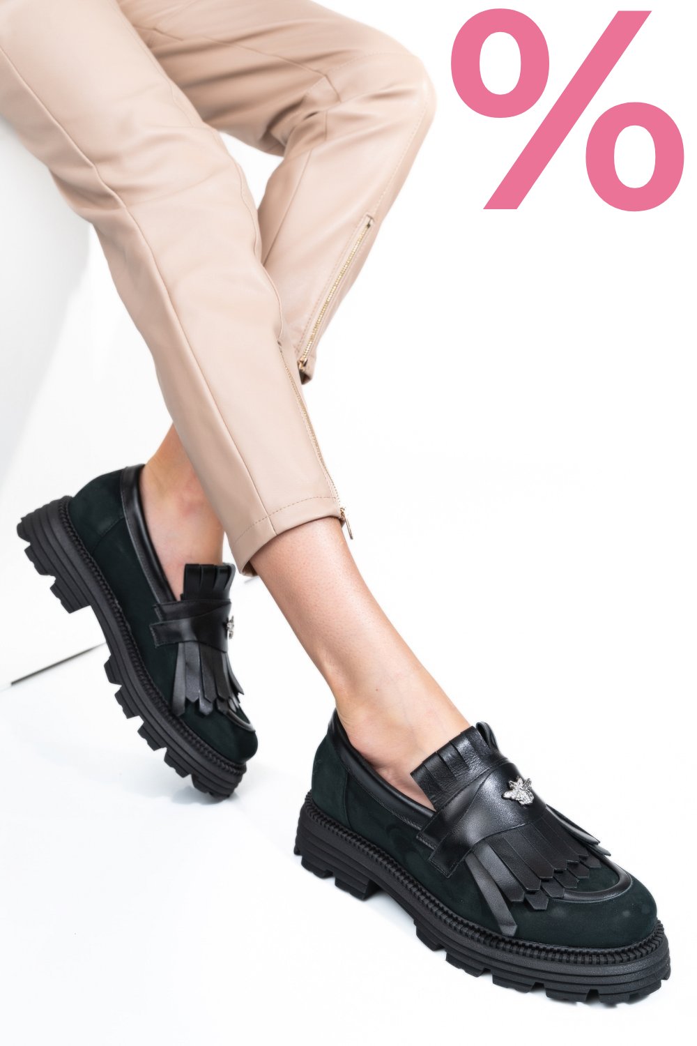 MOCASINI DAMA PIELE NATURALA NEGRI NABUK 3S7795