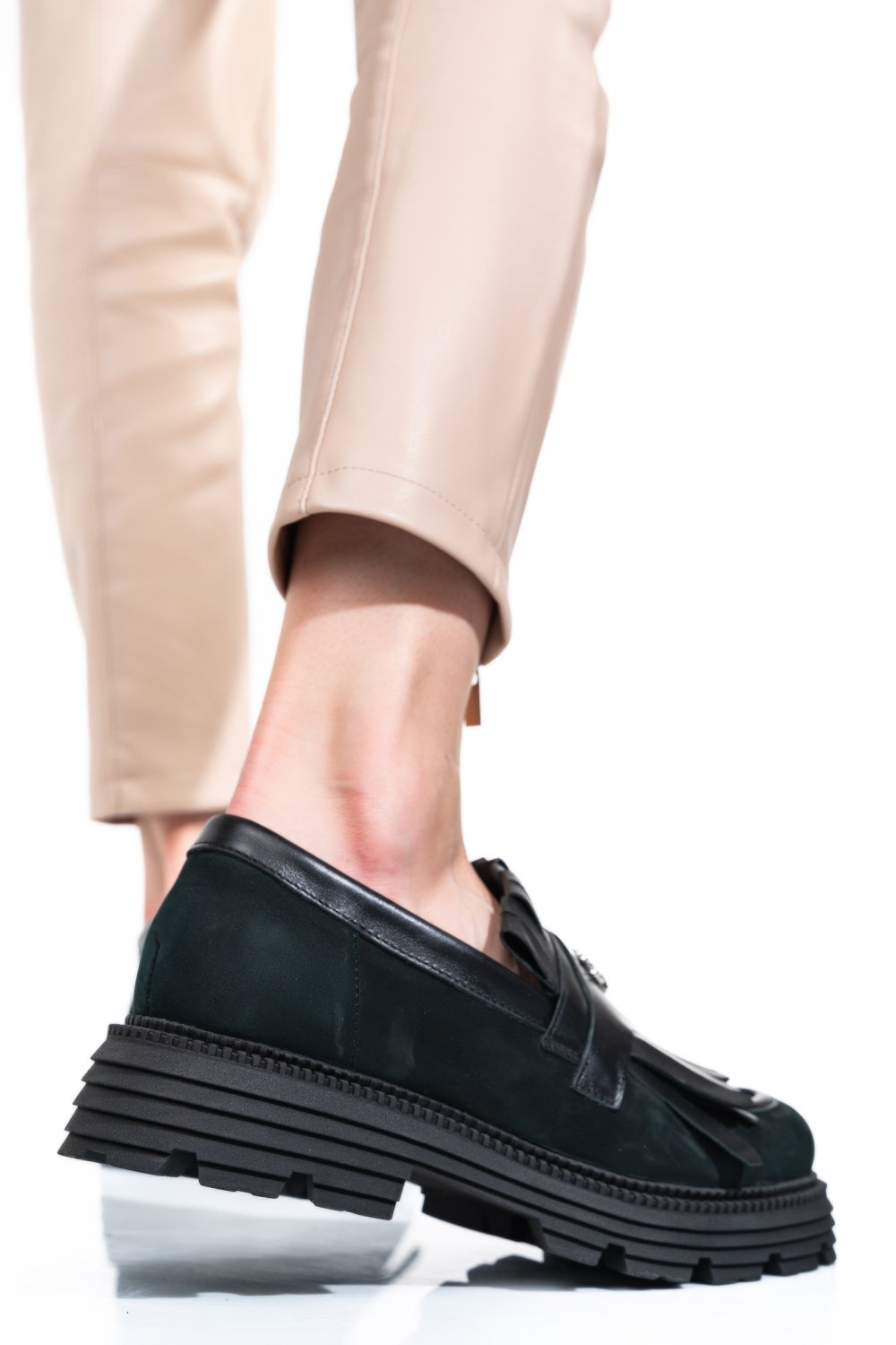 MOCASINI DAMA PIELE NATURALA NEGRI NABUK 3S7795