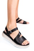 SANDALE NEGRE PIELE NATURALA 1PC76651