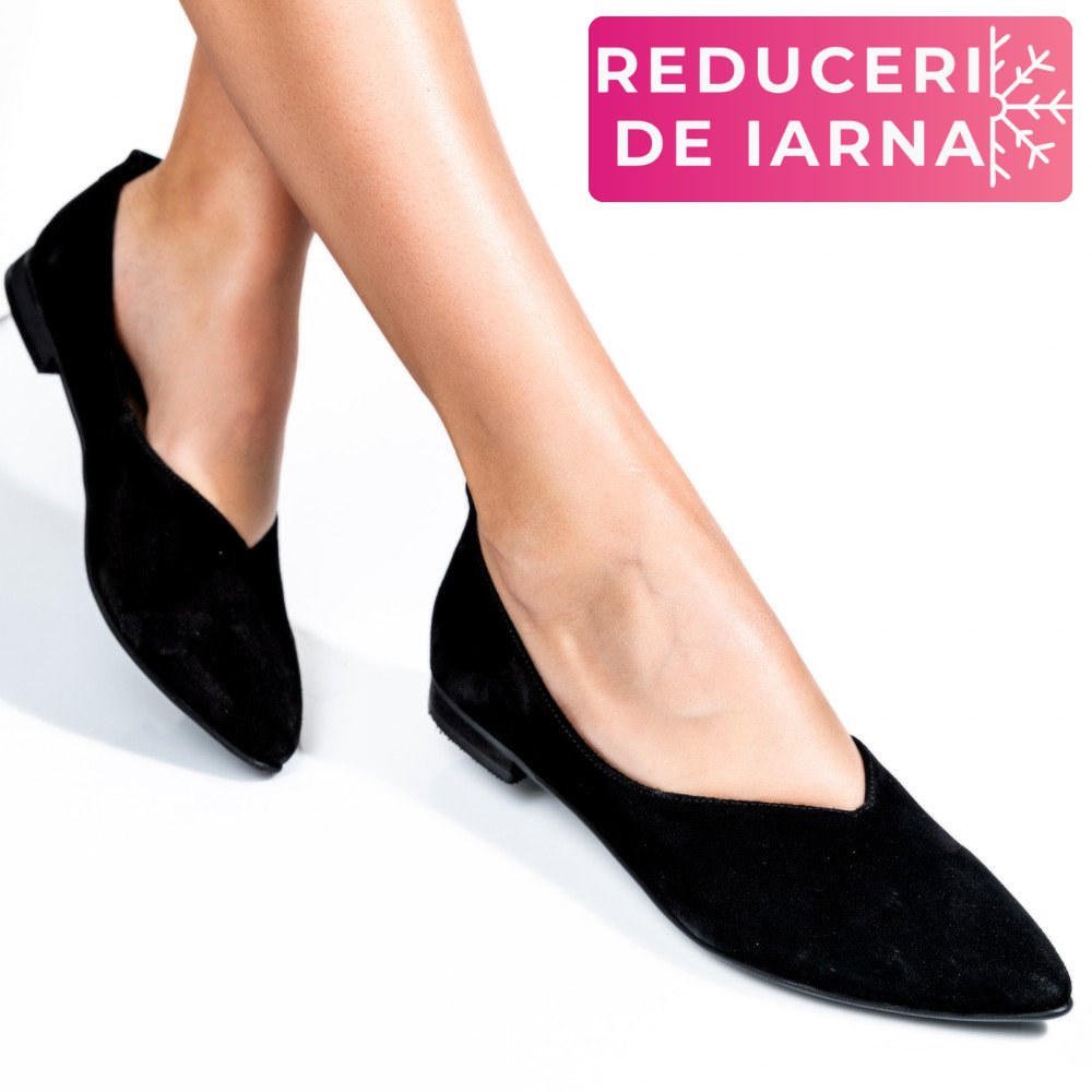 BALERINI NEGRI PIELE NATURALA INTOARSA 3S7733LIB