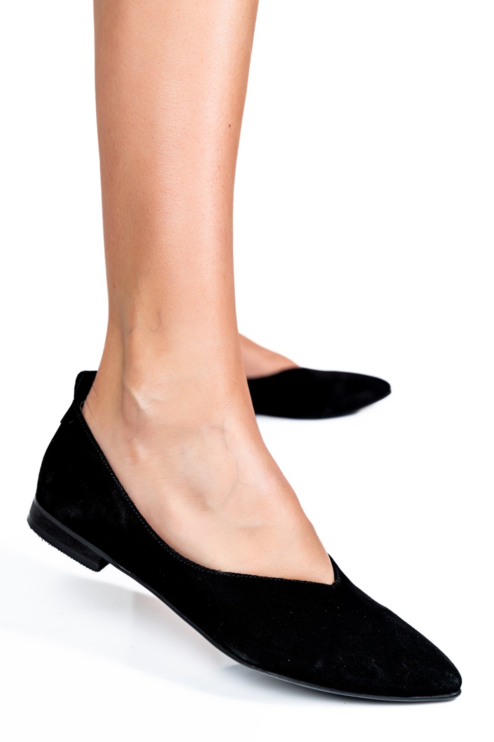 BALERINI NEGRI PIELE NATURALA INTOARSA 3S7733LIB