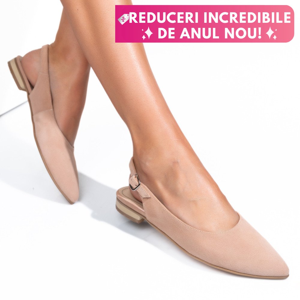 BALERINI ROZ PIELE NATURALA INTOARSA 3S7711