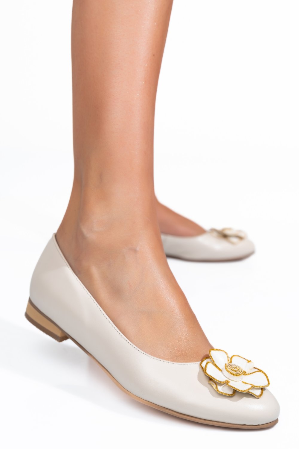 PANTOFI BEJ PIELE NATURALA 3S7772