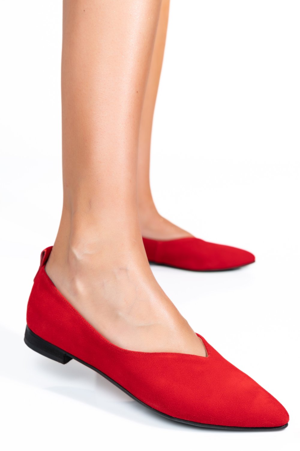 BALERINI ROSII PIELE NATURALA INTOARSA 3S7733LIB