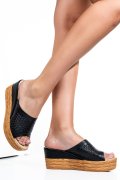 SANDALE NEGRE PIELE NATURALA 1PC73820