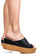 SANDALE NEGRE PIELE NATURALA 1PC73820