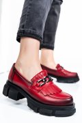 MOCASINI ROSII PIELE NATURALA 1S7726324