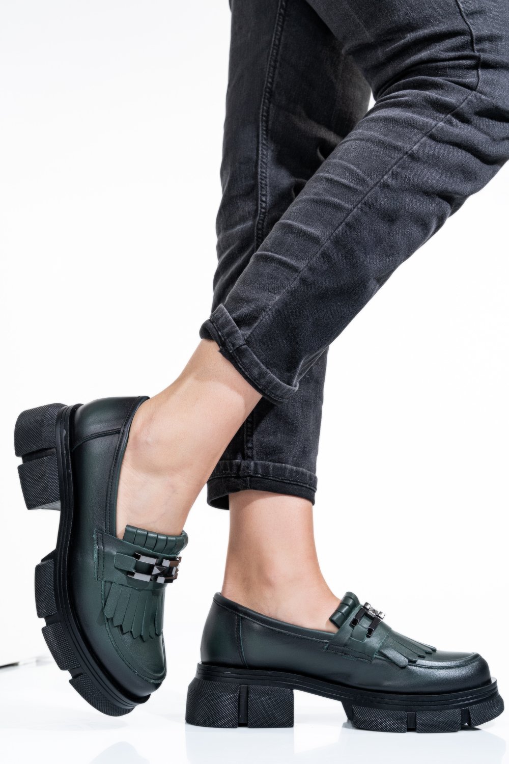 MOCASINI VERZI PIELE NATURALA 1S7726352