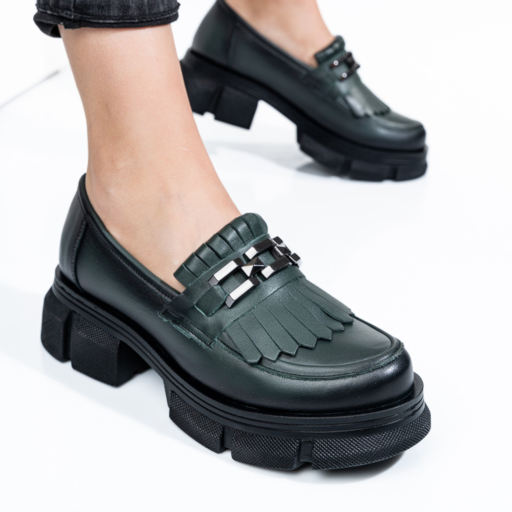 MOCASINI VERZI PIELE NATURALA 1S7726352