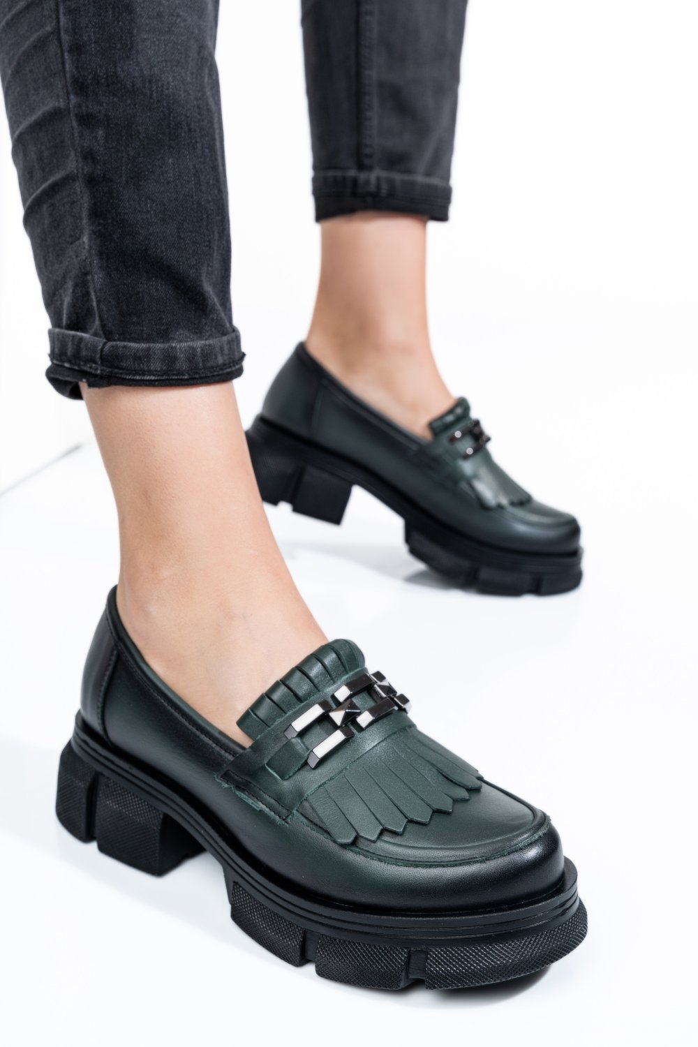 MOCASINI VERZI PIELE NATURALA 1S7726352
