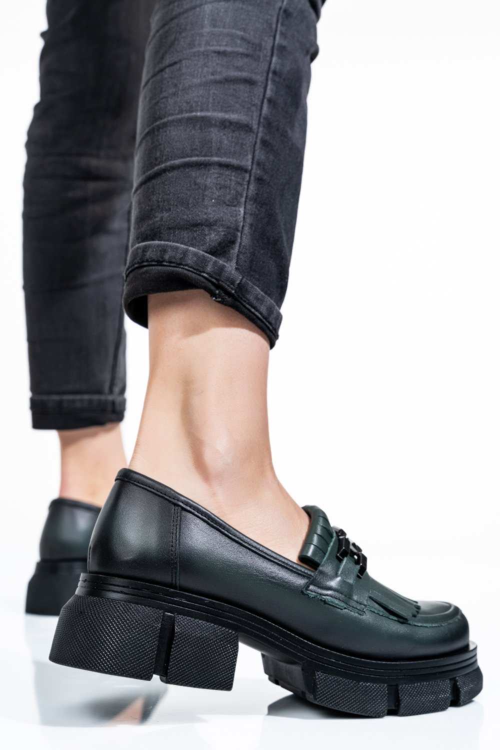 MOCASINI VERZI PIELE NATURALA 1S7726352