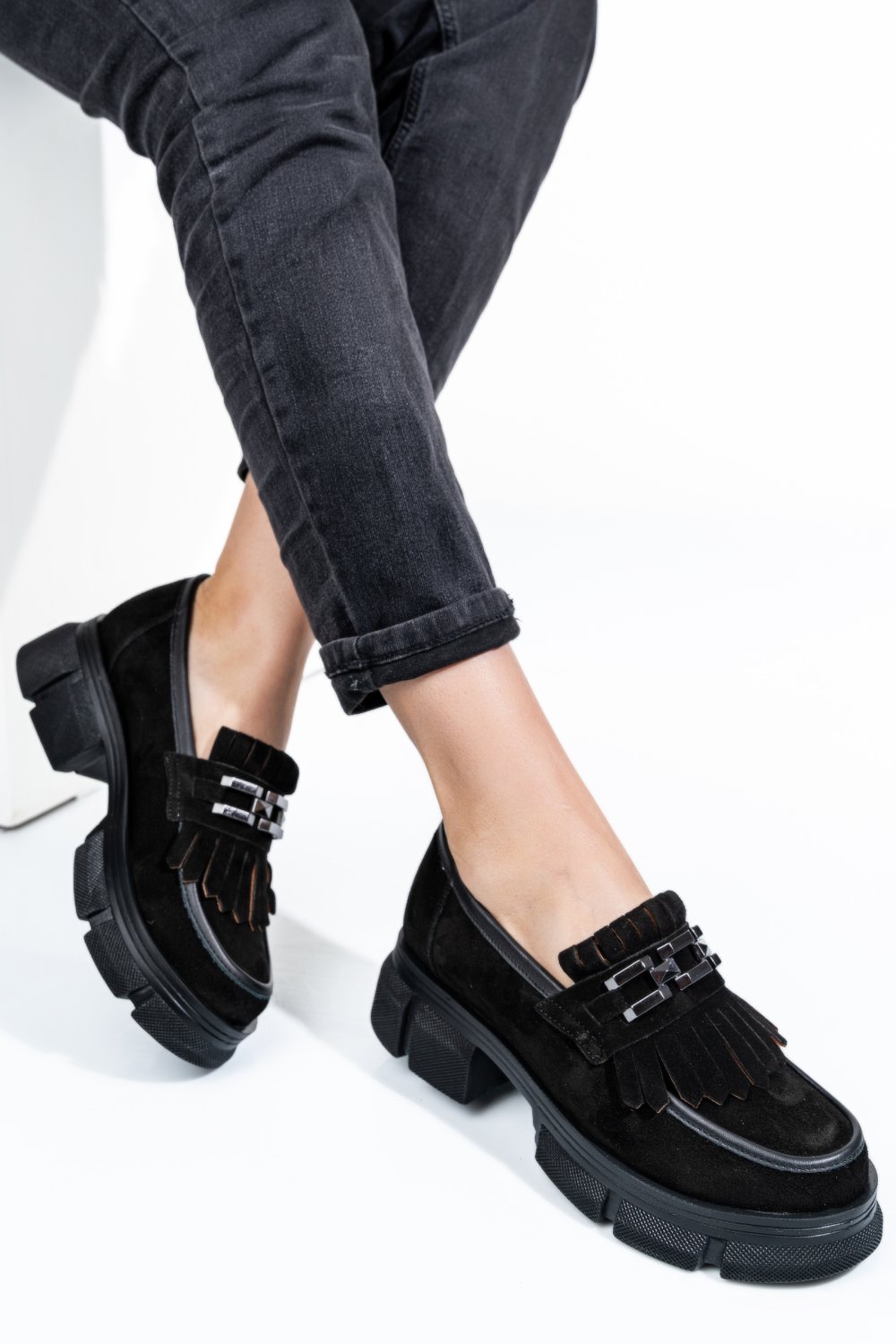 MOCASINI NEGRI PIELE NATURALA INTOARSA 1S7726352