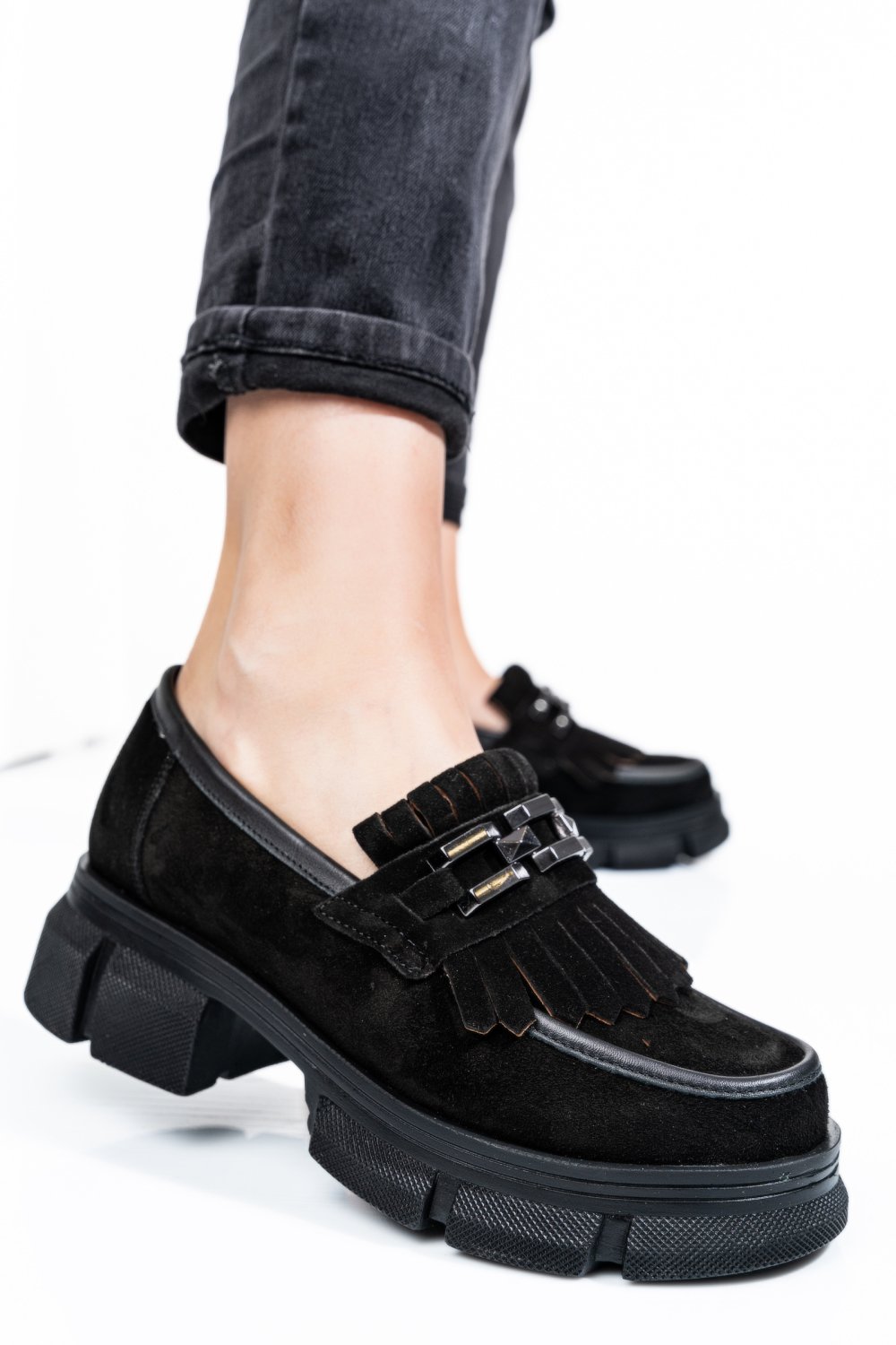MOCASINI NEGRI PIELE NATURALA INTOARSA 1S7726352