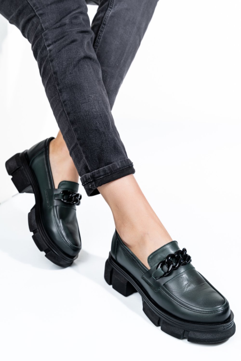 MOCASINI VERZI PIELE NATURALA 1S7726252