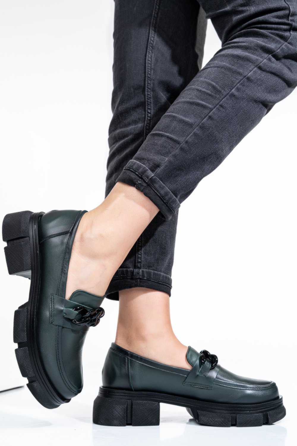 MOCASINI VERZI PIELE NATURALA 1S7726252