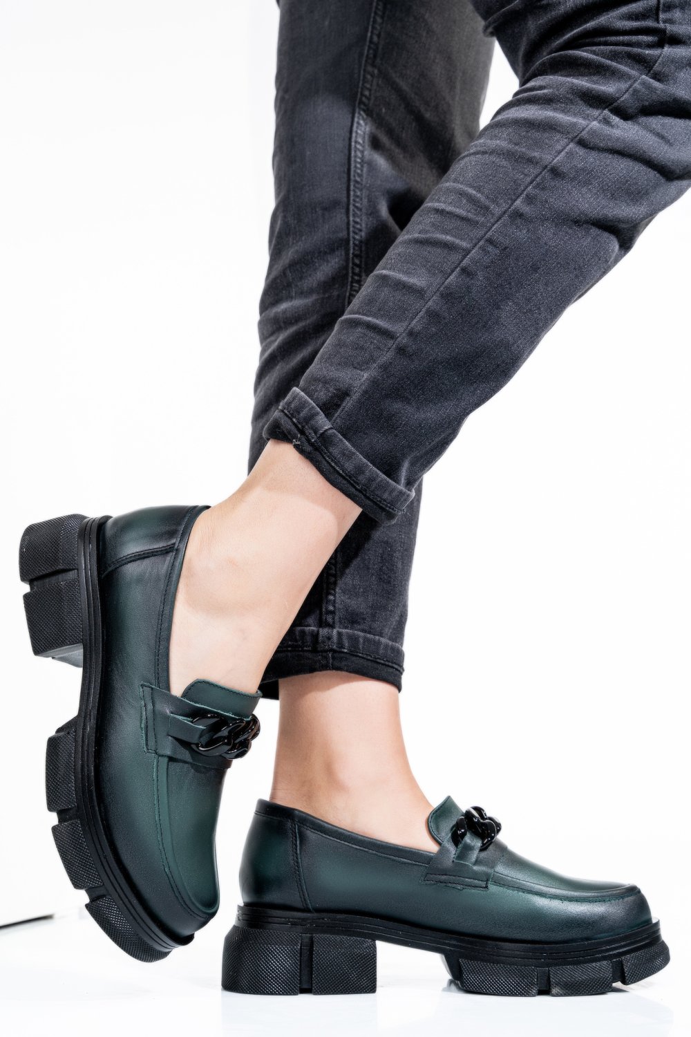 MOCASINI VERZI PIELE NATURALA 1S7726224