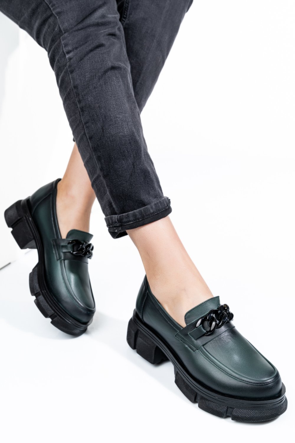 MOCASINI VERZI PIELE NATURALA 1S7726224