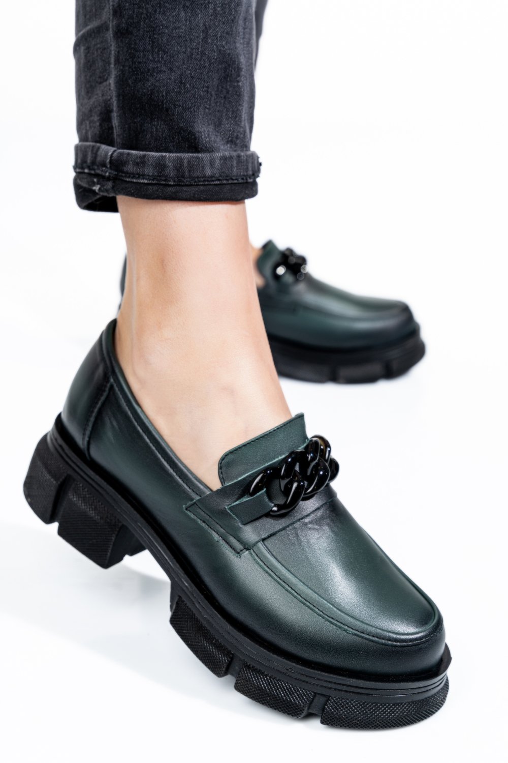 MOCASINI VERZI PIELE NATURALA 1S7726224