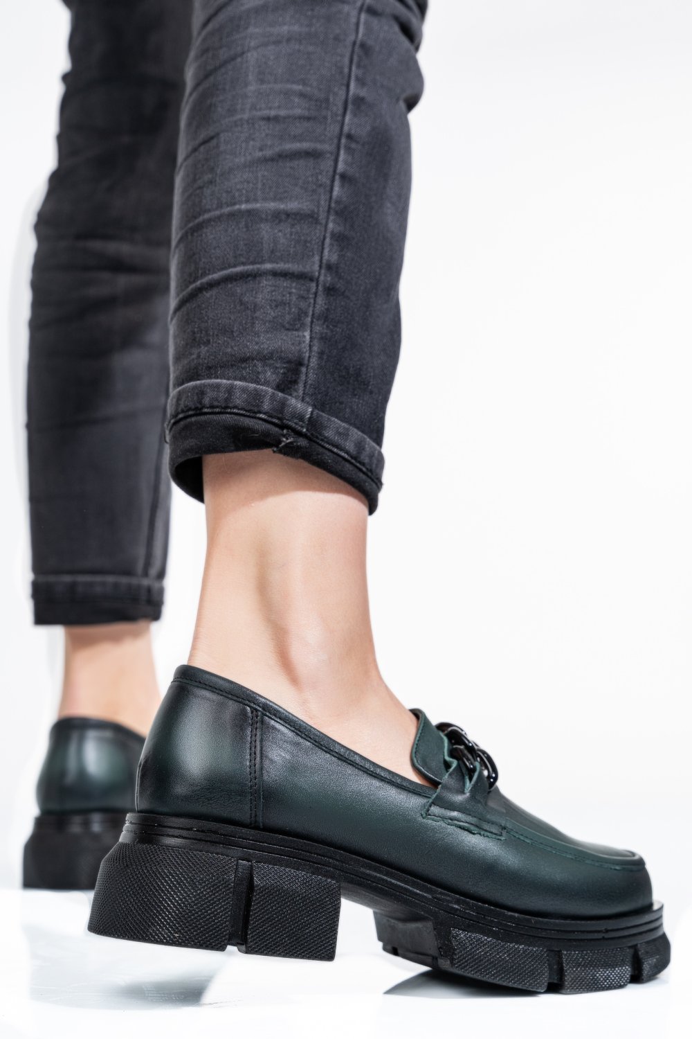 MOCASINI VERZI PIELE NATURALA 1S7726224