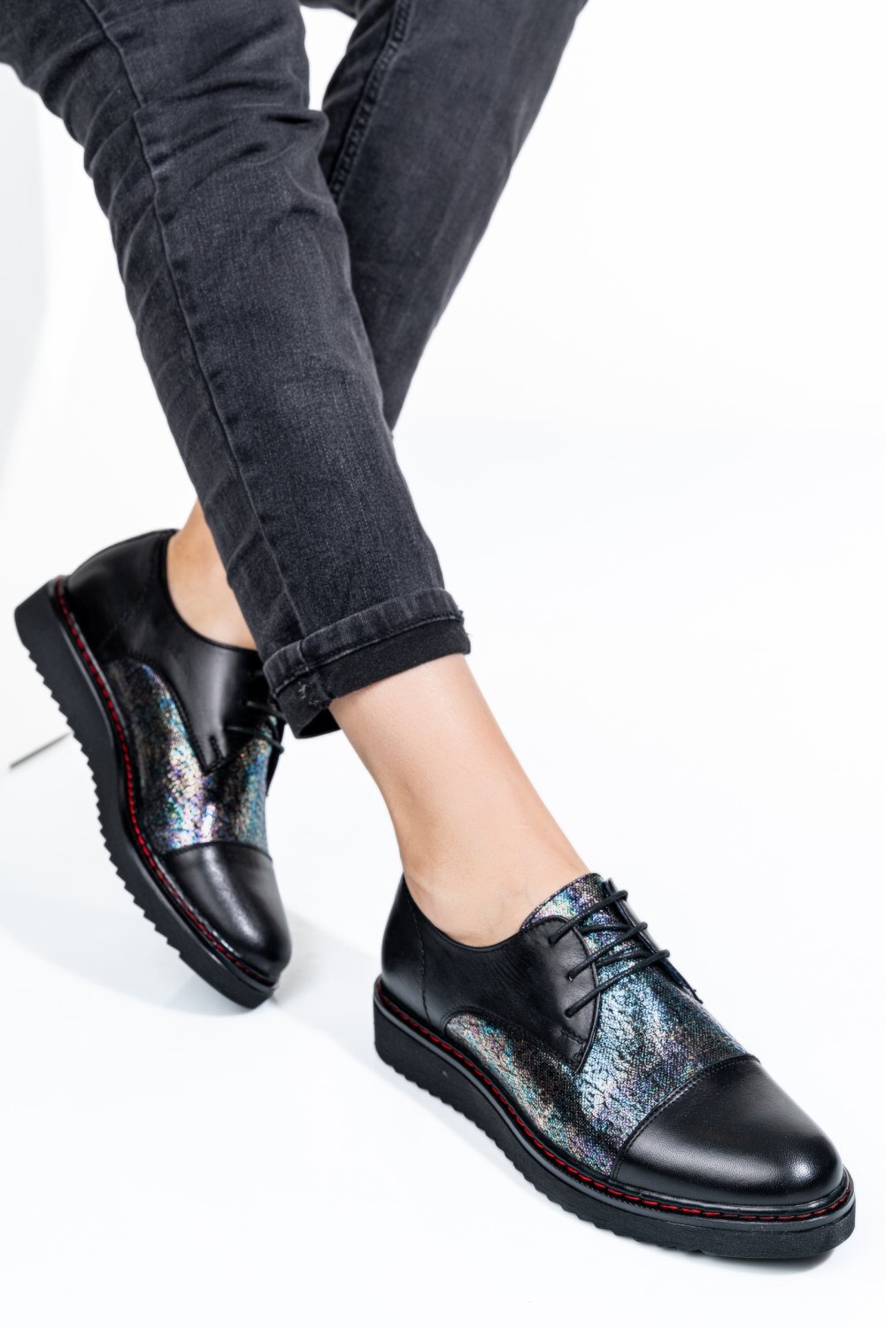 PANTOFI NEGRU COLOR PIELE NATURALA 1S7702