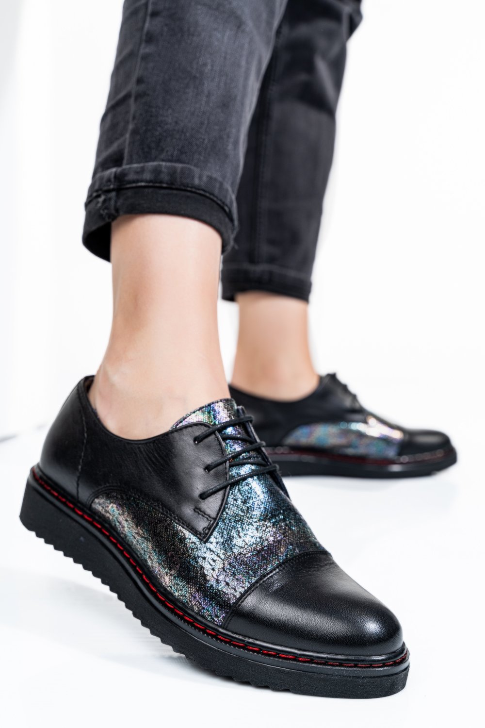 PANTOFI NEGRU COLOR PIELE NATURALA 1S7702