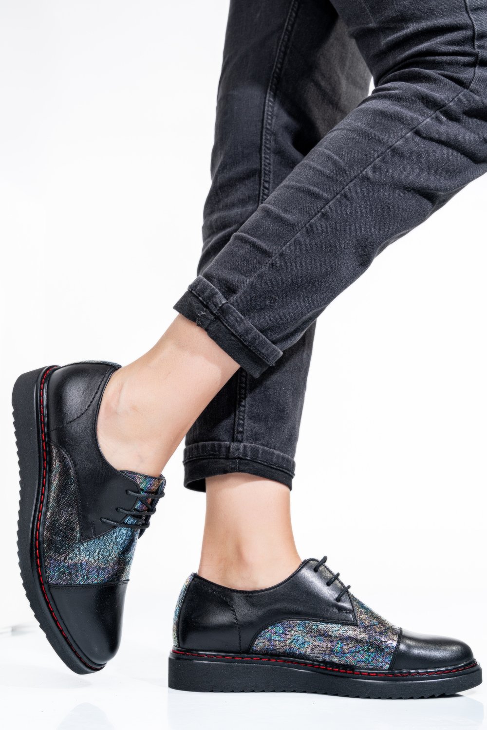 PANTOFI NEGRU COLOR PIELE NATURALA 1S7702