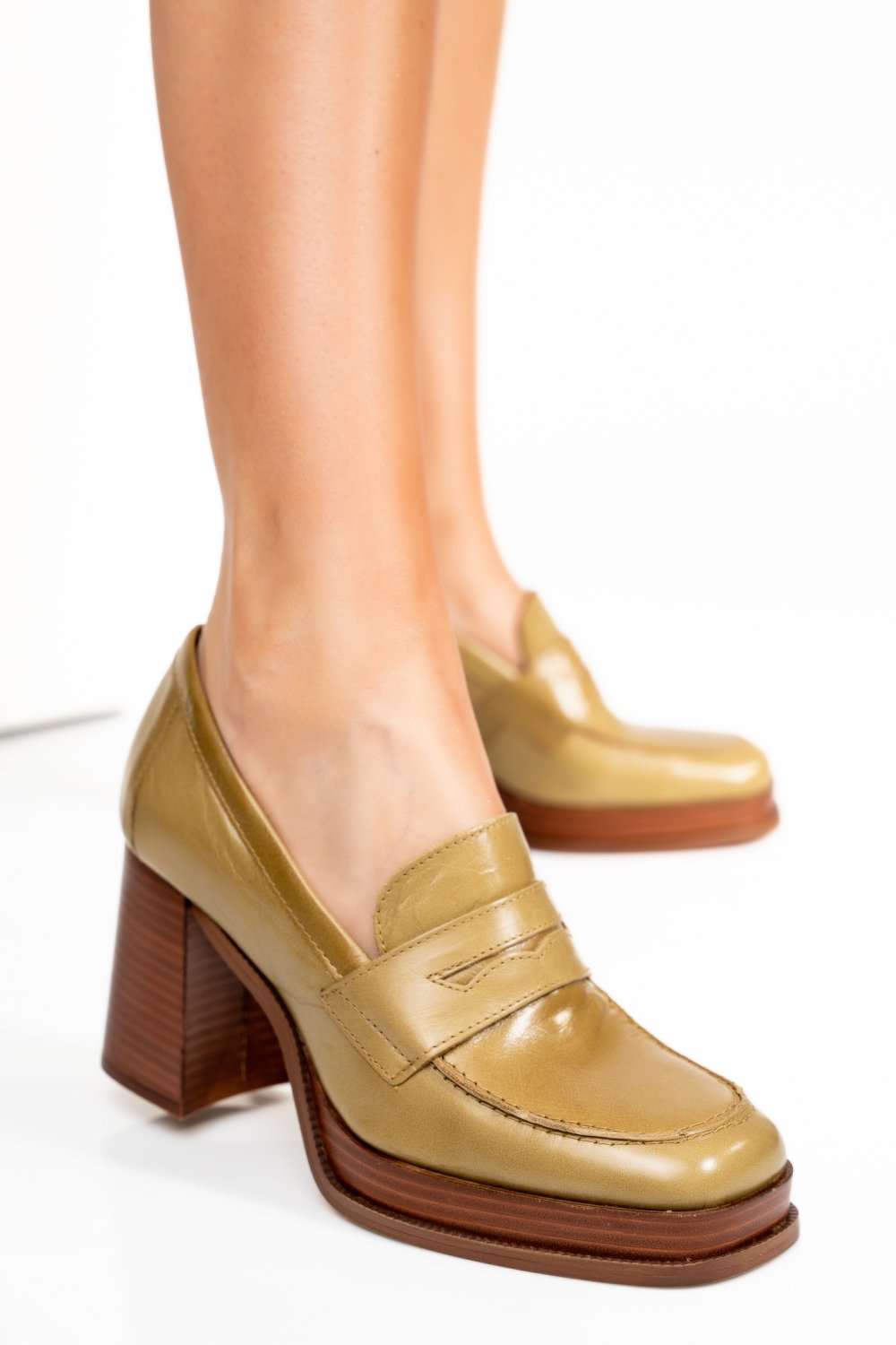 PANTOFI OLIVE PIELE NATURALA 2S770384950018