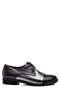 PANTOFI NEGRU ARGINTIU PIELE NATURALA 1S7702