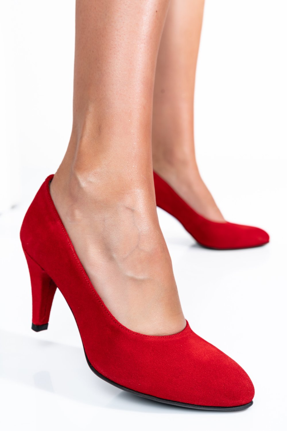 PANTOFI ROSII PIELE NATURALA INTOARSA 1PC772