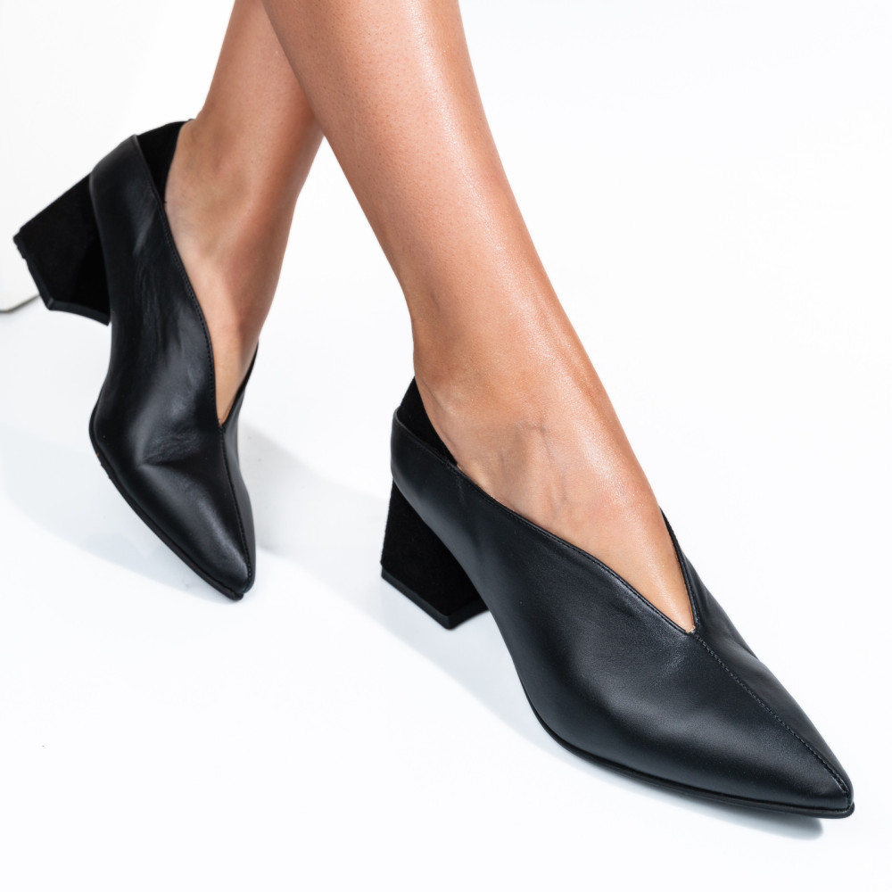 PANTOFI NEGRI PIELE NATURALA INTOARSA 1S77667