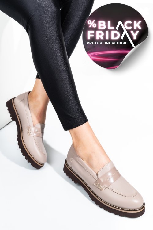 Mocasini taupe piele naturala 2pc21648np
