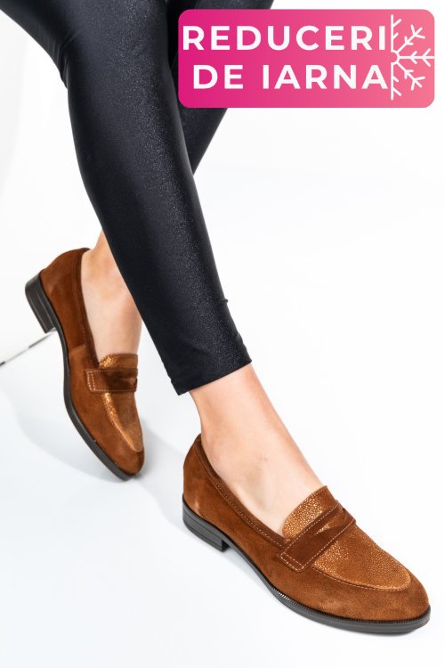 Mocasini maro piele naturala intoarsa 5590505