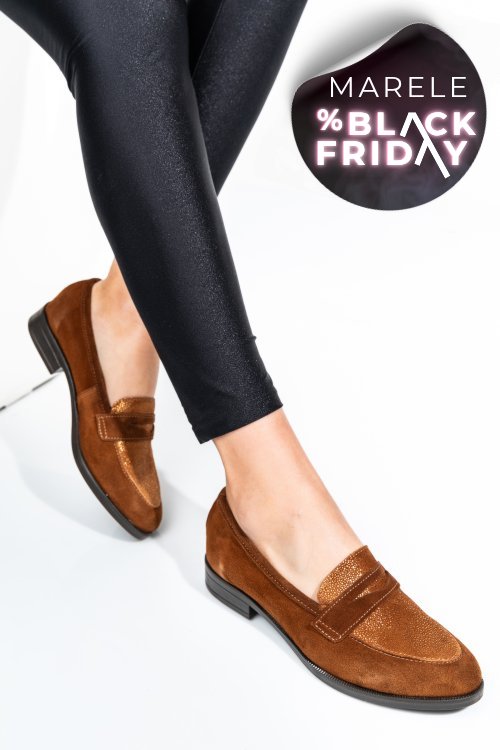 Mocasini maro piele naturala intoarsa 5590505