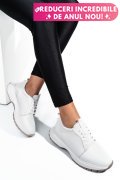PANTOFI SPORT ALBI PIELE NATURALA 241613NP