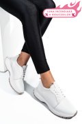 PANTOFI SPORT ALBI PIELE NATURALA 241613NP