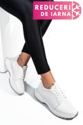 PANTOFI SPORT ALBI PIELE NATURALA 241613NP
