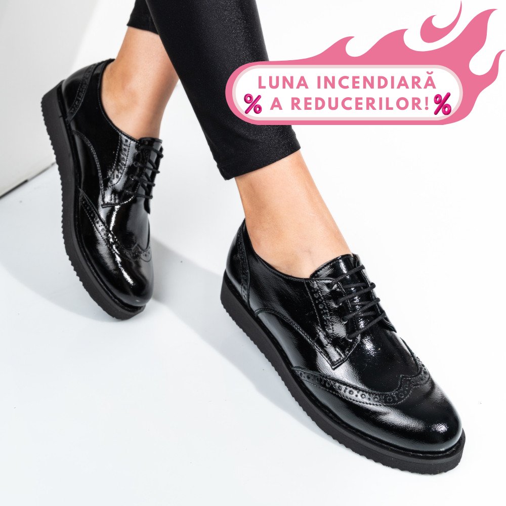 PANTOFI NEGRI PIELE NATURALA LACUITA 171611NPK