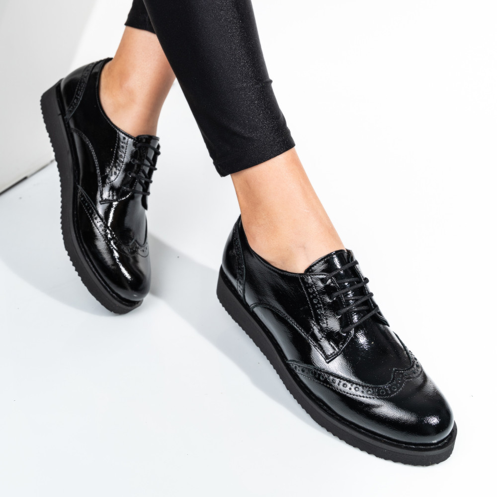 PANTOFI NEGRI PIELE NATURALA LACUITA 171611NPK