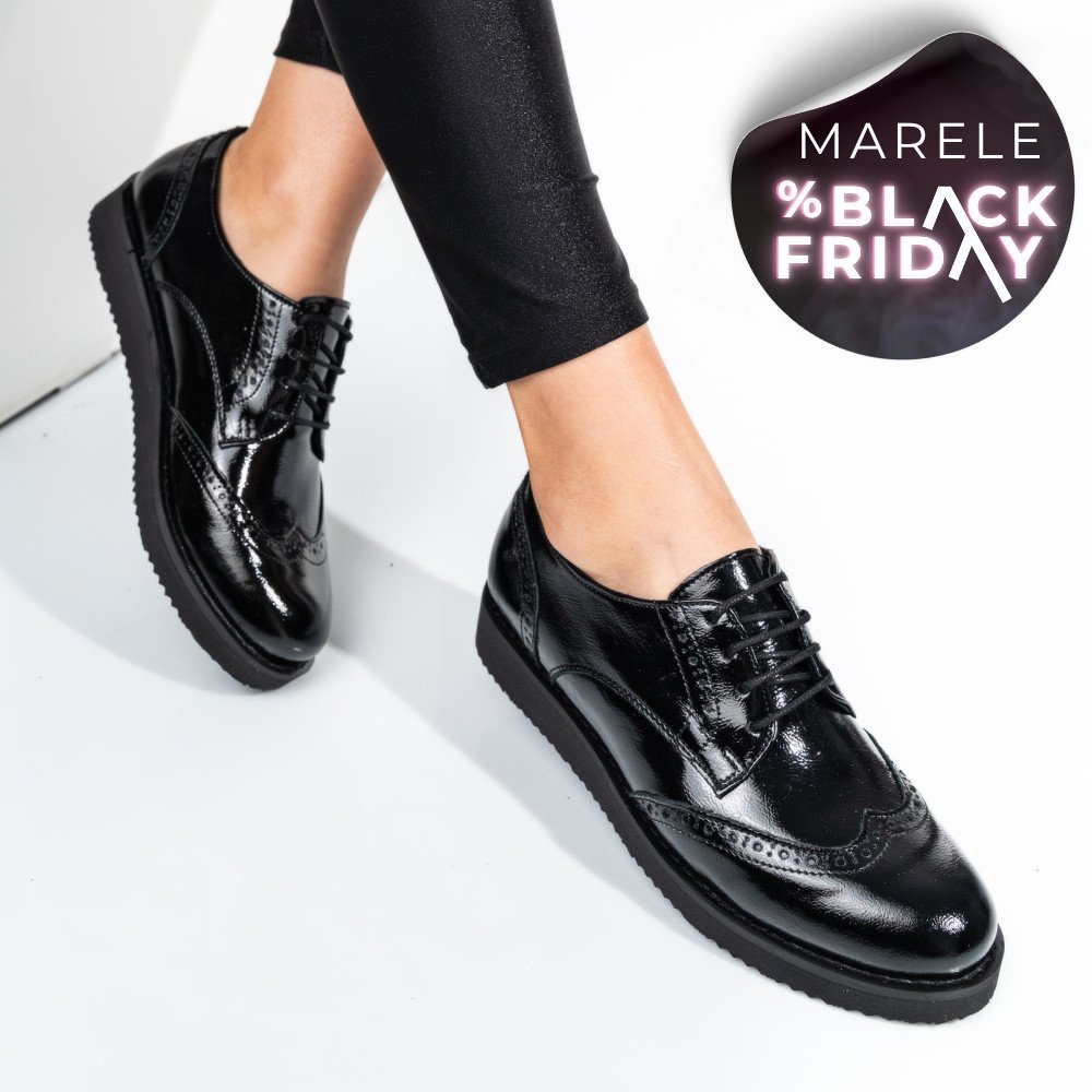 PANTOFI NEGRI PIELE NATURALA LACUITA 171611NPK