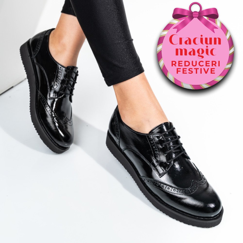 PANTOFI NEGRI PIELE NATURALA LACUITA 171611NPK