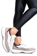 PANTOFI SPORT ALB TAUPE PIELE NATURALA 241614NP
