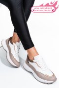 PANTOFI SPORT ALB TAUPE PIELE NATURALA 241614NP