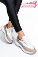 Pantofi sport alb taupe piele naturala 241614np